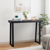 HAOYYE Solid Wood Console Table With Black Finish Narrow Entryway Sofa Table For Hallway Living Room Foyer And Behind The Couch Stylish Durable Pine Wood Accent Table Perfect For Small Spaces And Modern Home Decor